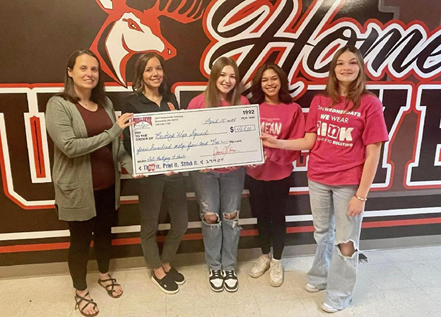 Sponsorship check being presented