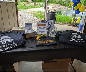 local sponsorship items on desk